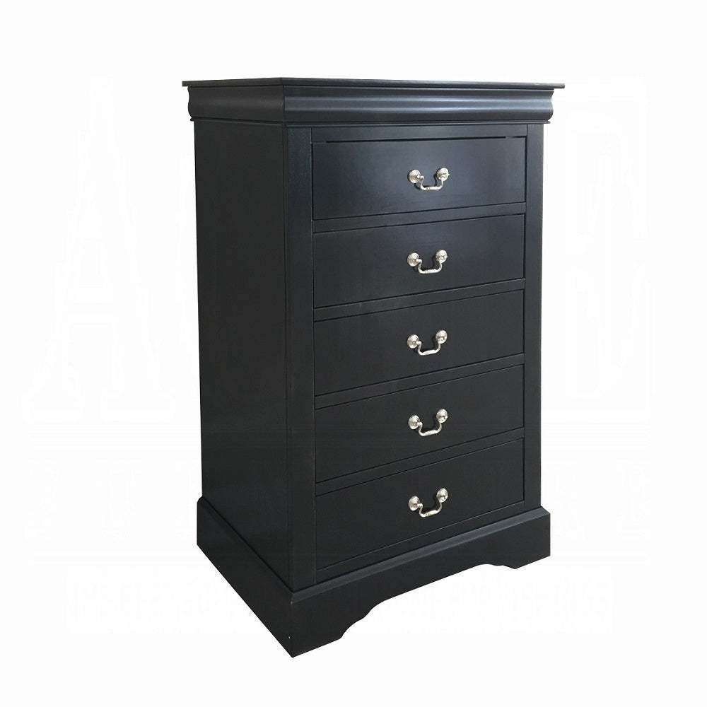 Black 5 Drawer Chest Black Bedroom Particle Board Mdf