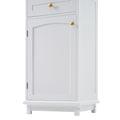 Tall Bathroom Storage Cabinet With Glass Doors, Free Standing, Two Drawers, And Adjustable Shelves, Mdf Board, Painted White Perfect For Displaying Your Favorite Items 2 White 2 4 Adjustable Shelves Bathroom Freestanding Partice Board Mdf Pine Wood