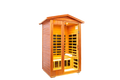 Two Person Far Infrared Khaya Wood Outdoor Sauna Room Natural Wood Wood Stainless Steel