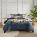 3 Piece Cotton Duvet Cover Set King Multicolor Polyester