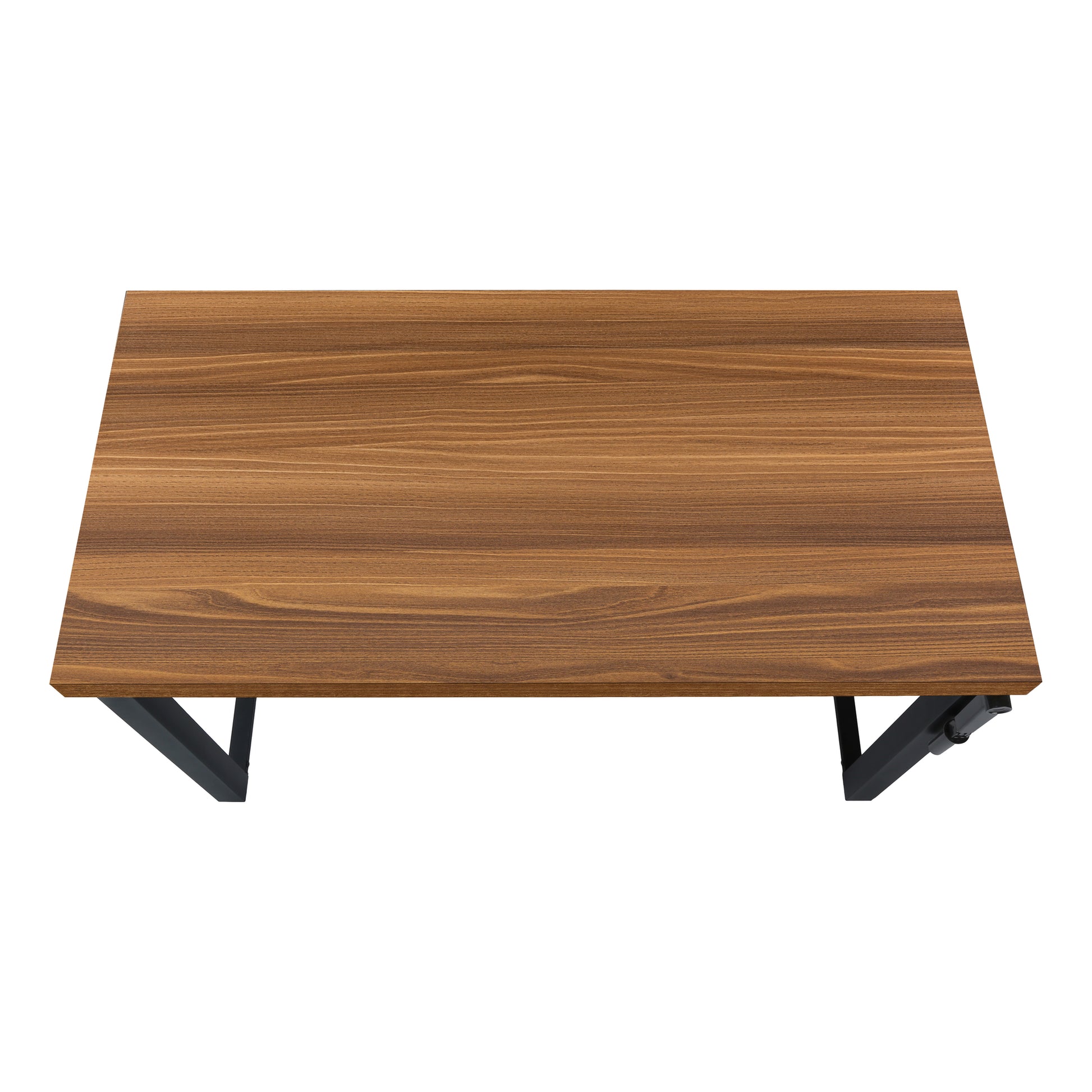 Computer Desk, Home Office, Standing, Adjustable, 48"L, Work, Laptop, Walnut Laminate, Black Metal, Contemporary, Modern Walnut Particle Board