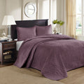 Reversible Quilt Set Purple King Cal King Purple Cotton