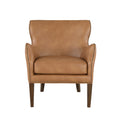Daniela Saddle High Leg Slope Arm Chair Brown Foam Faux Leather