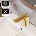 Single Hole Bathroom Sink Faucet With Pop Up Drain And Water Supply Hose, Single Handle Bathroom Faucet One Brushed Gold Bathroom 1 Hole Faucets Brass