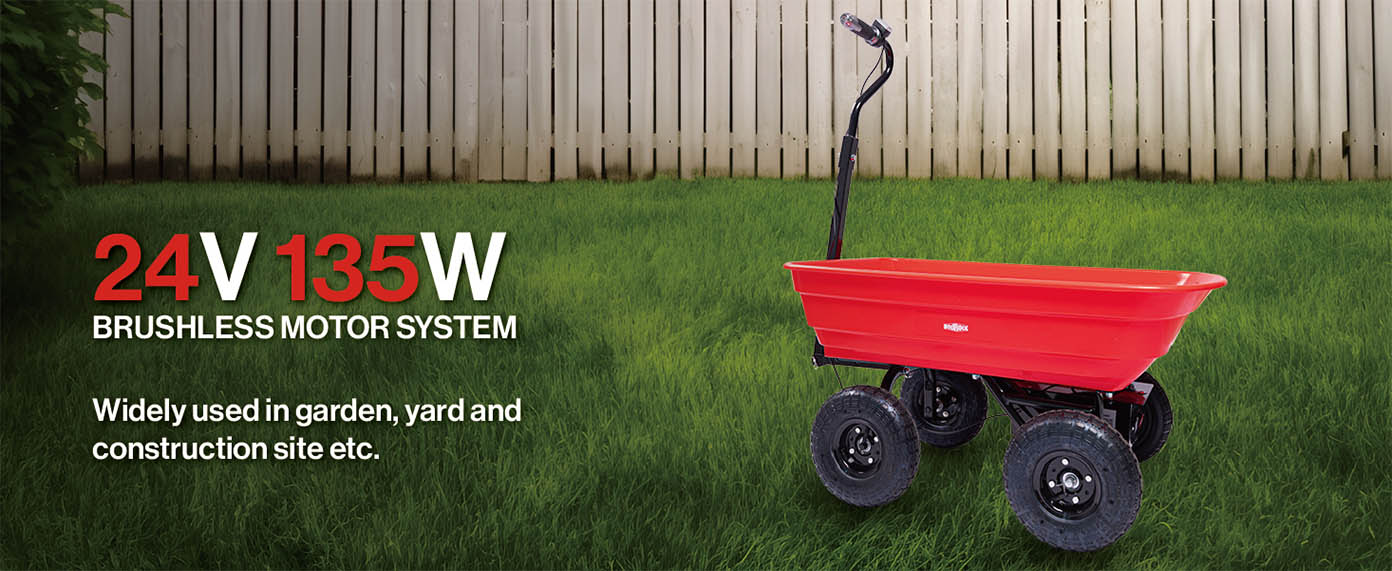 Wheelbarrow Electric Hassle Free Assemble: This Utility Cart'S Durable Steel Frame Is Easy To Assemble While The Sturdy Poly Tub Is Easy To Clean And Rust Resistant Electric Garden Cart Black Red Abs Steel Q235