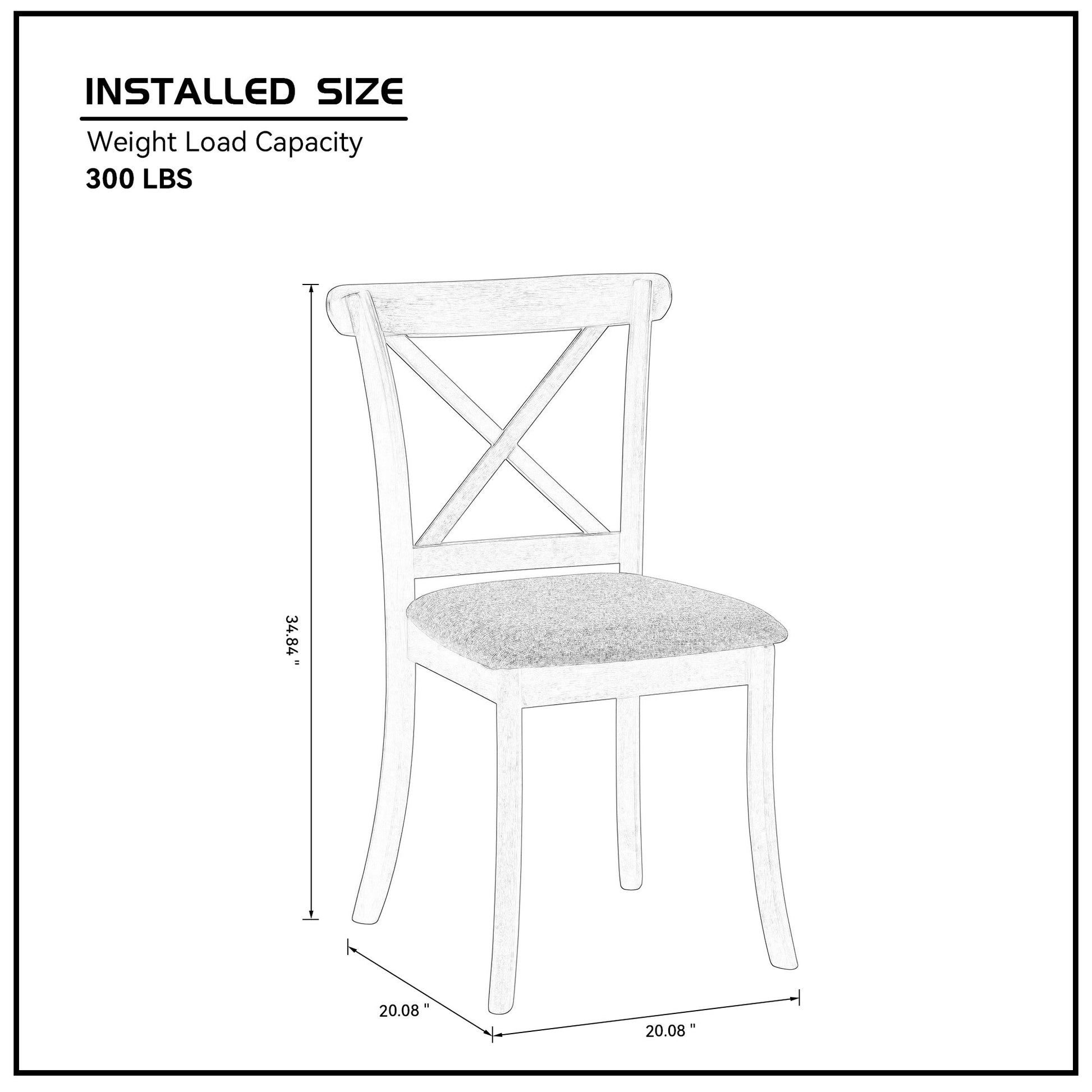 Wooden X Back Dining Chairs Set Of 2, Modern Fabric Upholstered Kitchen Side 2Pc Chairs, Cross Back Rubber Wood Farmhouse Dining Room Chair,Oak Oak Wood