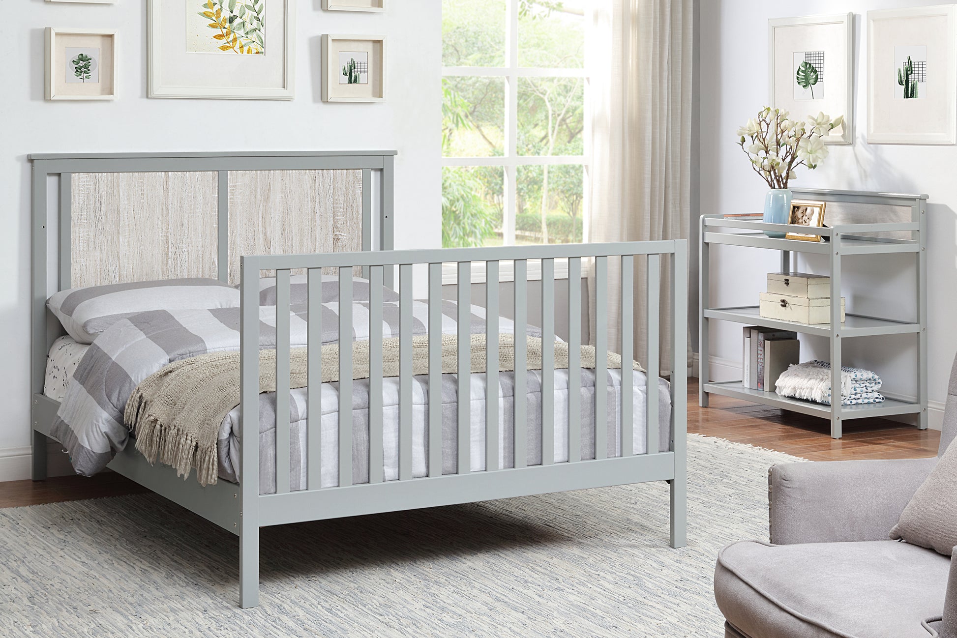 Connelly 4 In 1 Convertible Crib Gray Rockport Gray Grey Wood