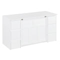 Twin Size Murphy Bed With Drawers, Cabinets And Usb Ports,White Twin White Mdf Lvl