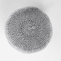 Yuny Knitted Cotton 20 X 20 Round Pouf Grey Cotton