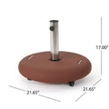 Wheelie Umbrella Base Round Terracotta Concrete