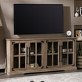 Modern Farmhouse Windowpane Glass Door Tv Stand For Tvs Up To 65