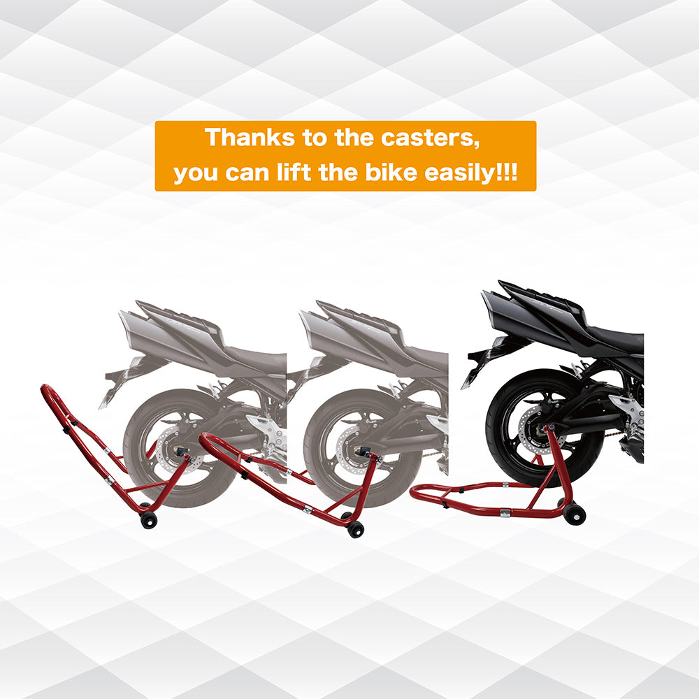 Motorcycle Stand 850Lb Sport Bike Rear Wheel Lift Swingarm Paddock Stands Red, U L Red Steel