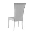 Set Of 2 Velvet Upholstered Side Chairs, Grey And Chrome Grey Dining Room Rectangular Modern Side Chair Tufted Back Set Of 2 Steel,Velvet