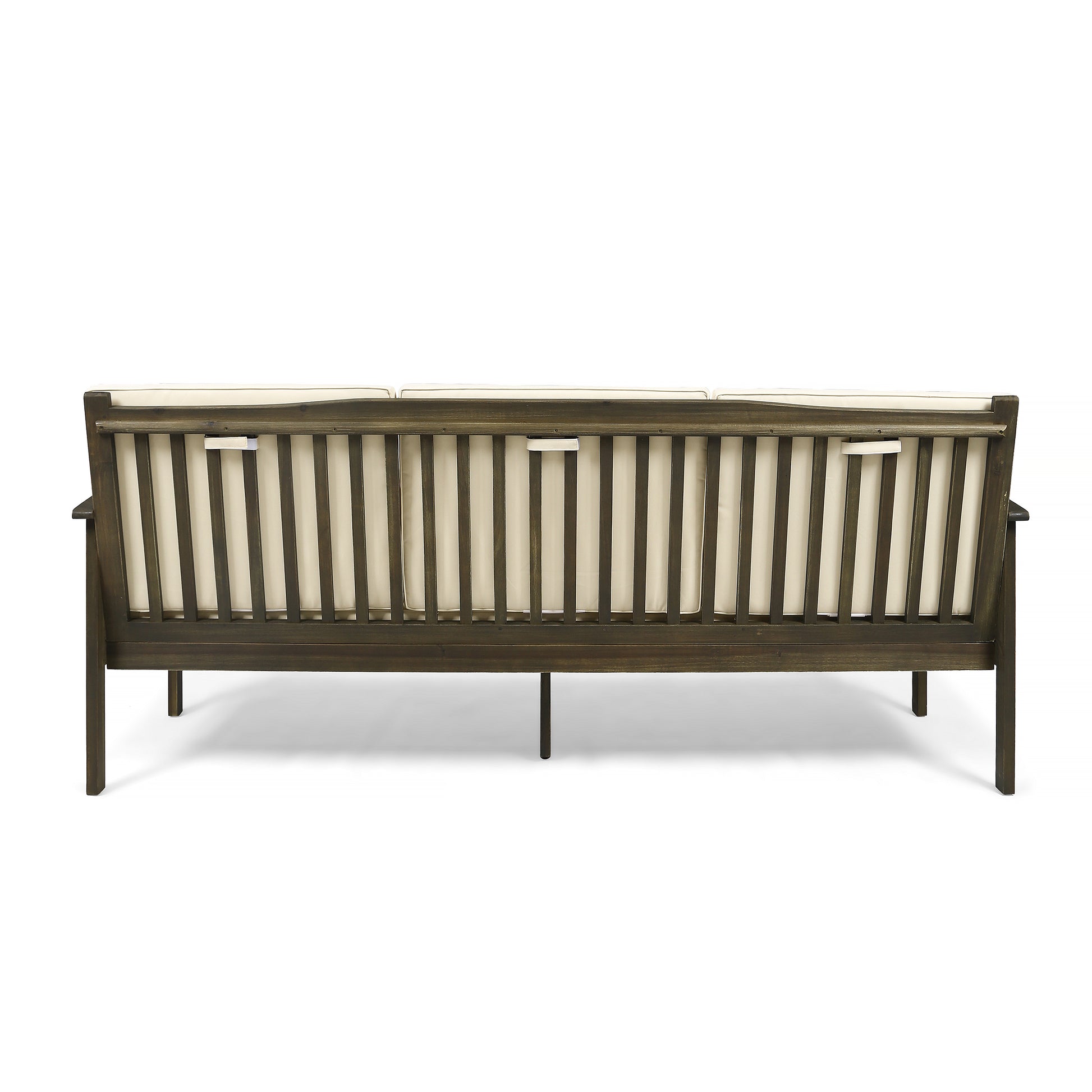 Casa 3 Seater Grey Cream Wood Waterproof Fabric