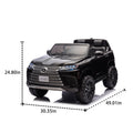 Licensed Lexus Lx600 24V Two Seater Kids Ride On Car W Parents Control,Seat Width 20 Inches,2Wd,Four Wheel Suspension,Bluetooth,Mp3,Music,Adjustable Volume,Power Display,Speeds 1.86 3.11Mph For Kids. Black Polypropylene