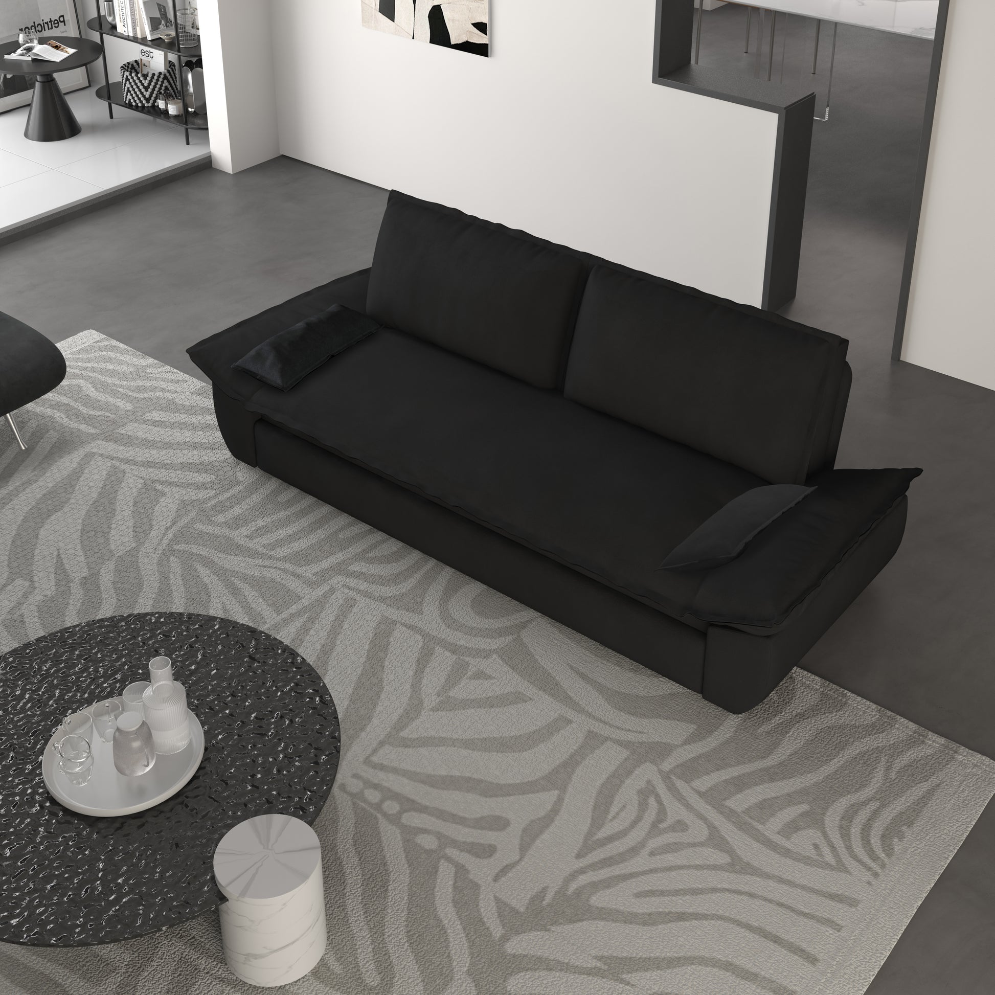 70.1" Queen Pull Out Sofa Bed, 3 In 1 Convertible Sleeper Sofa With 2 Soft Pillows,Multi Functional Velvet Loveseat Bed,Black Old Sku:W1885P151425 W1885P154641 Black Velvet Velvet 2 Seat