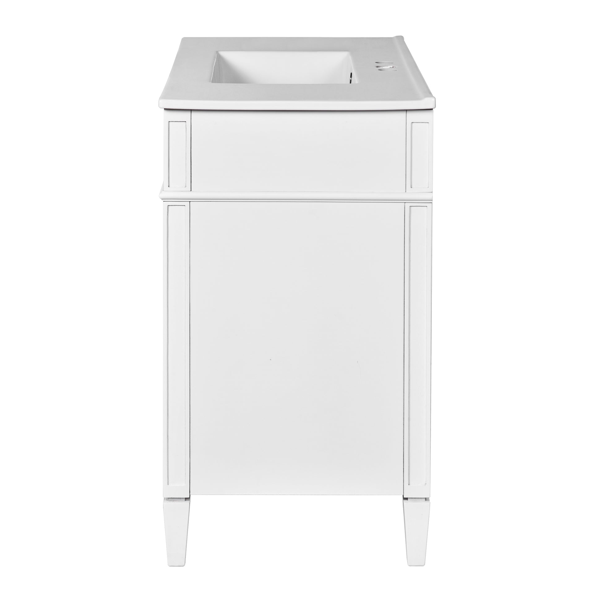 36'' Bathroom Vanity With Medicine Cabinet, Modern Bathroom Storage Cabinet With 2 Soft Closing Doors And 4 Drawers, Single Sink Bathroom Vanity White Bathroom Ceramic,Solid Wood Mdf
