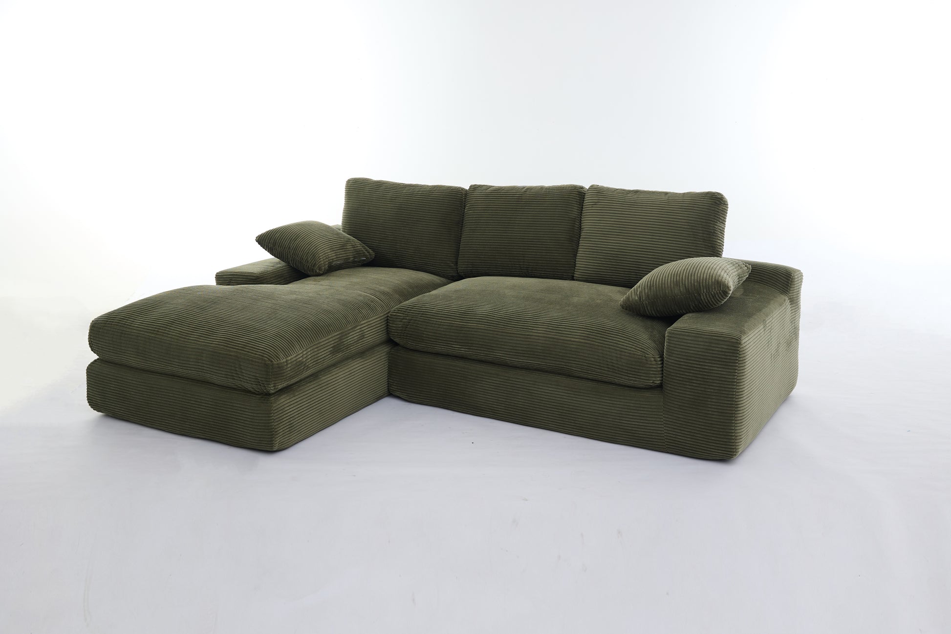 99*69" Modular Sectional Living Room Sofa Set, Modern Minimalist Style Couch, Upholstered Sleeper Sofa For Living Room, Bedroom, 2 Pc Free Combination, Installation Free Sofa, L Shape, Army Green Army Green Primary Living Space Soft Minimalist,Modern