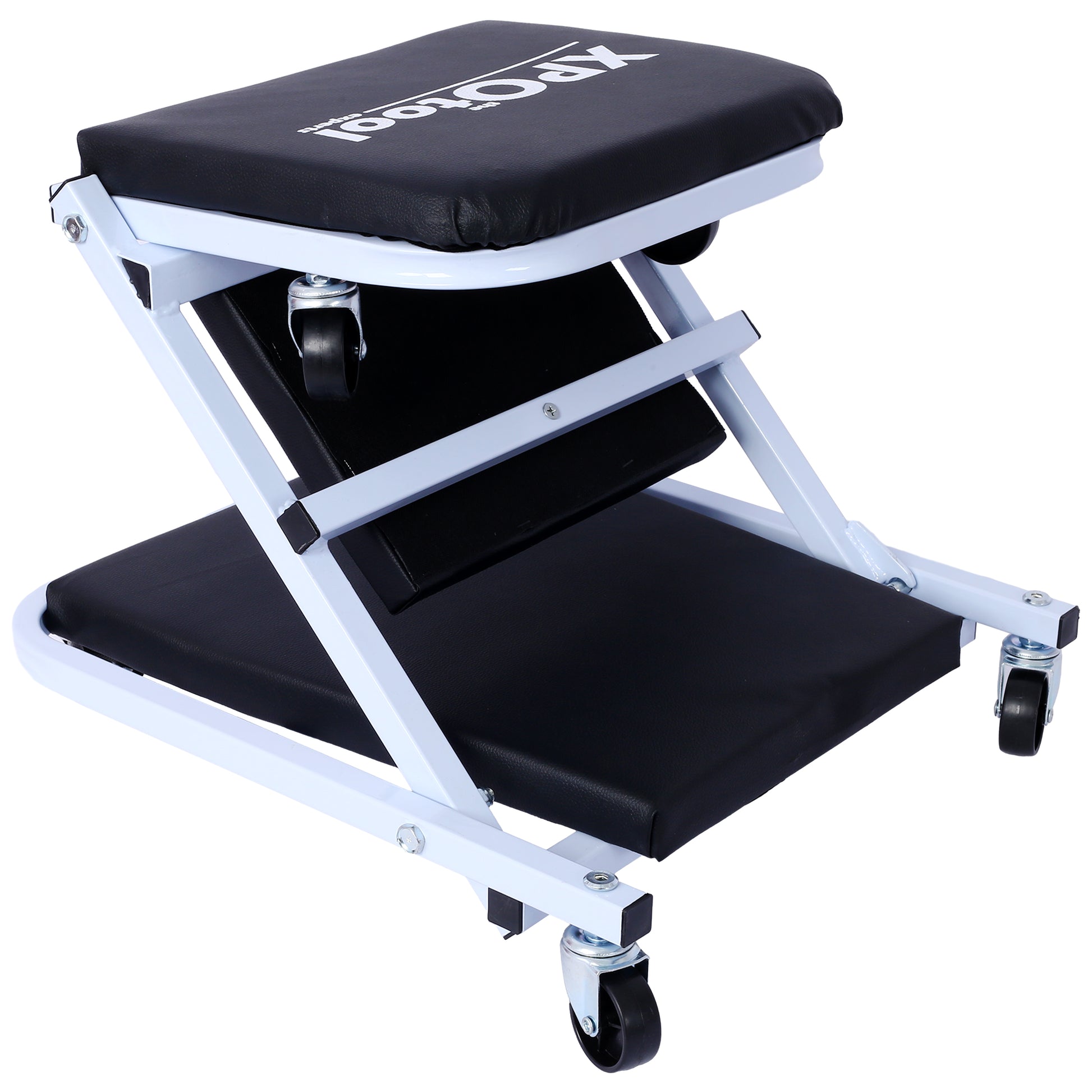 Mechanic Creeper, Garage Gift, 36" Z Creeper Seat, 2 In 1 Mechanic Gifts, 300 Lbs Capacity, Low Profile Creeper With 6 Pcs Wheels In Garage Shop For Fathers Day Tool Gift,Black Grey Black Steel