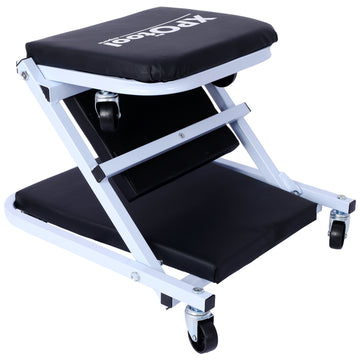 Mechanic Creeper, Garage Gift, 36" Z Creeper Seat, 2 In 1 Mechanic Gifts, 300 Lbs Capacity, Low Profile Creeper With 6 Pcs Wheels In Garage Shop For Fathers Day Tool Gift,Black Grey Black Steel