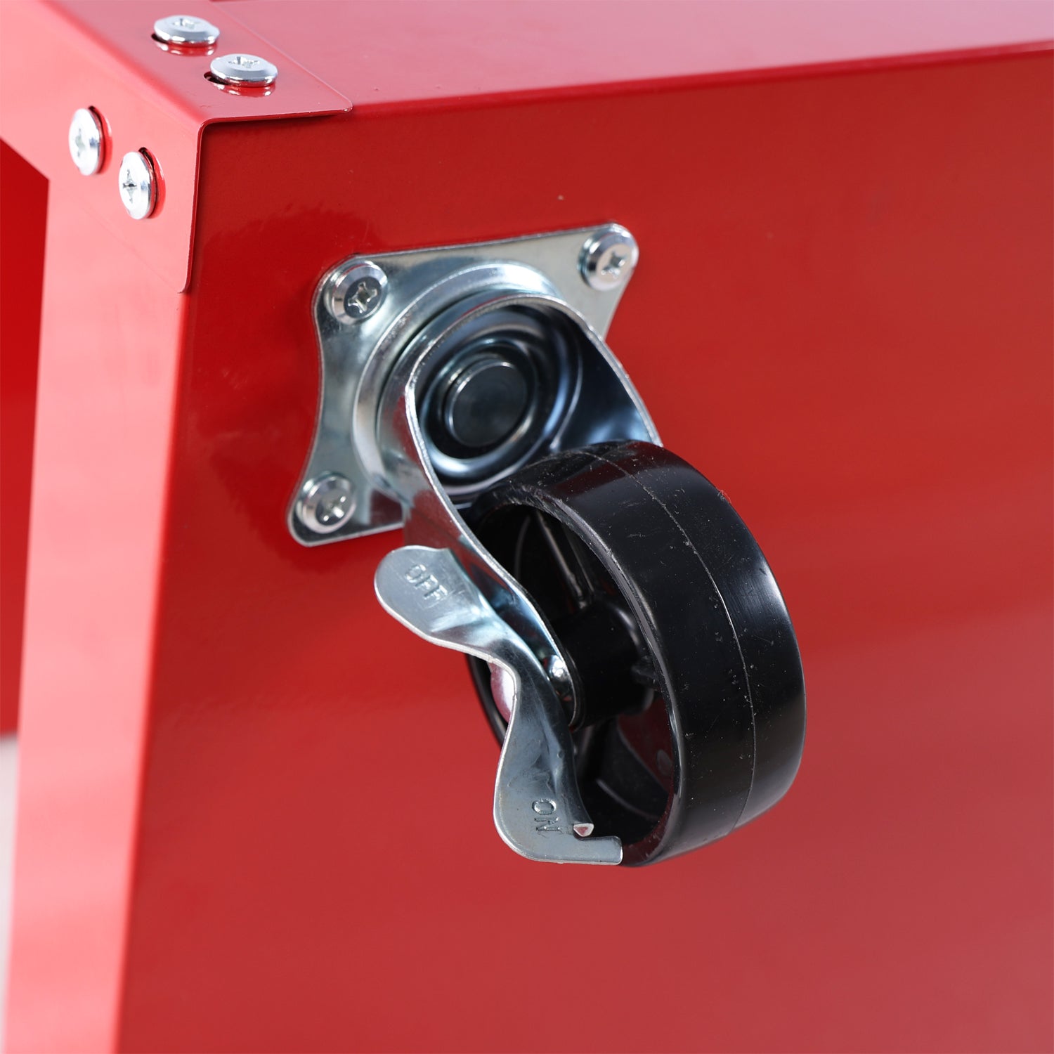 Tool Cart On Wheels, Heavy Duty Steel Utility Cart W Lockable Wheels, 400 Lbs Capacity Industrial Service Cart For Garage, Warehouse, Workshop Two Layer Bright Red Red Abs Steel Q235