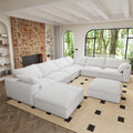 Large Size Modular Cloud Sofa 8 Seater Down Sofa Bed Apartment Living Room Sofa 8Seater White Down Filling 8 Seat