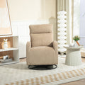 Jiada Upholstered Swivel Glider.Flannel Fabric.Rocking Chair For Nursery In Light Brown.Modern Style One Left Bag Light Brown Primary Living Space Foam Fabric Metal