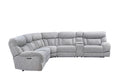 Park City 6 Piece Sectional Pearl Silver Silver White Polyester L Shaped Fabric 6 Seat