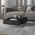 Black Wengue 1 Drawer Rectangle Coffee Table Black Particle Board