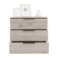 Kaia 3 Drawers Dresser, Superior Top Light Gray Gray Bedroom Modern Particle Board Particle Board