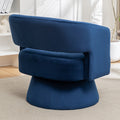 Swivel Barrel Chair, Velvet Accent Armchair 360 Degree Swivel Club Chair For Living Room Bedroom Reception Room Blue Foam Velvet