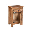 Carved Side Table Natural Wood