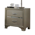 Champagne 2 Drawer Nightstand Champagne 2 Drawers Bedroom Rectangle Rubberwood Drawers Wood