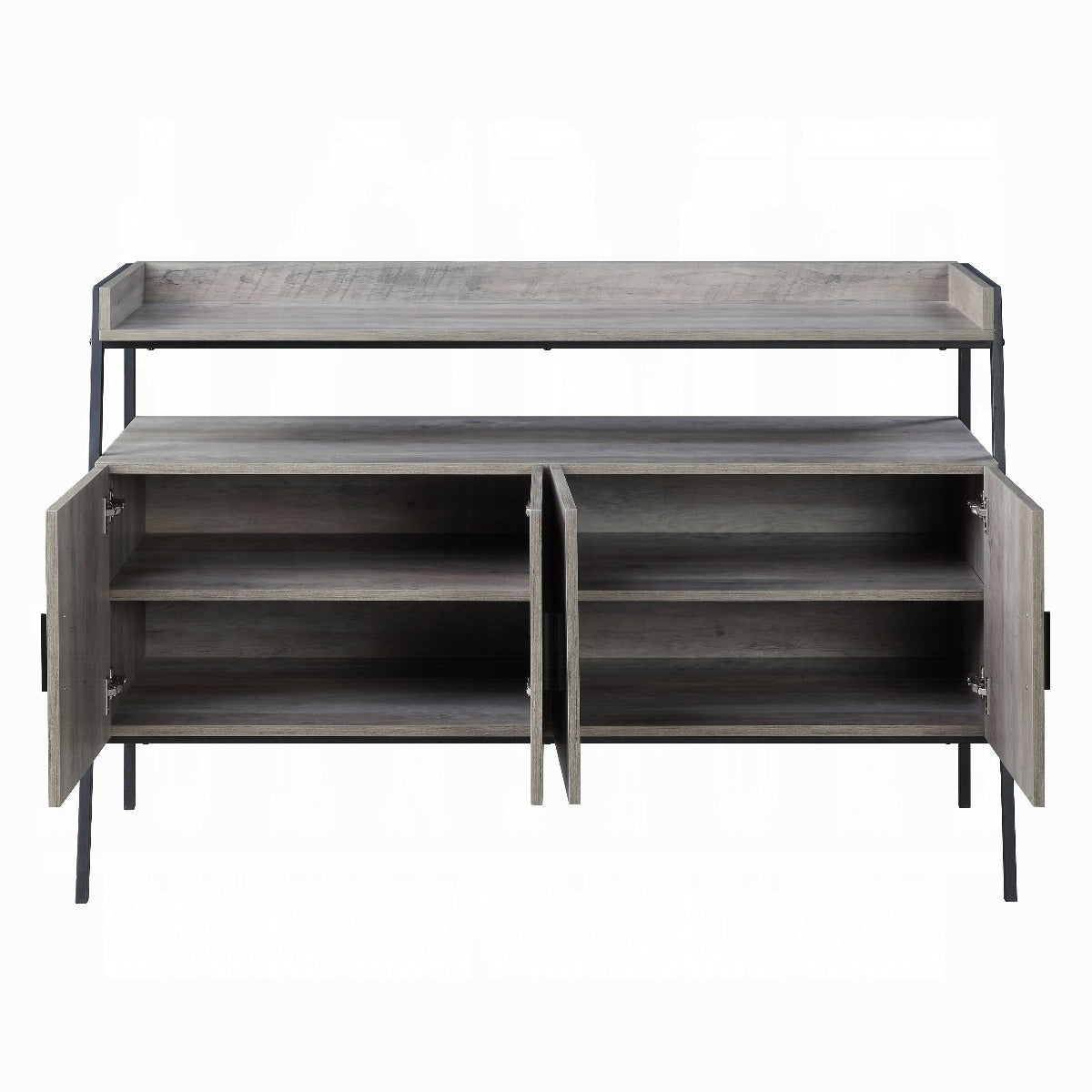 Grey Oak And Black 4 Door Tv Stand Grey Black Primary Living Space 50 Inches 50 59 Inches Paper Composite