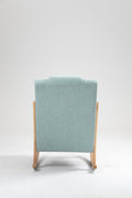 Rocking Chair Upholstered Fabric Rocking Armchair Indoor With High Backrest Glider Chairs And Lumbar Pillow For Living Room Light Green Linen