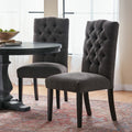 Harriet Kd Tufted Dining Dark Grey Fabric