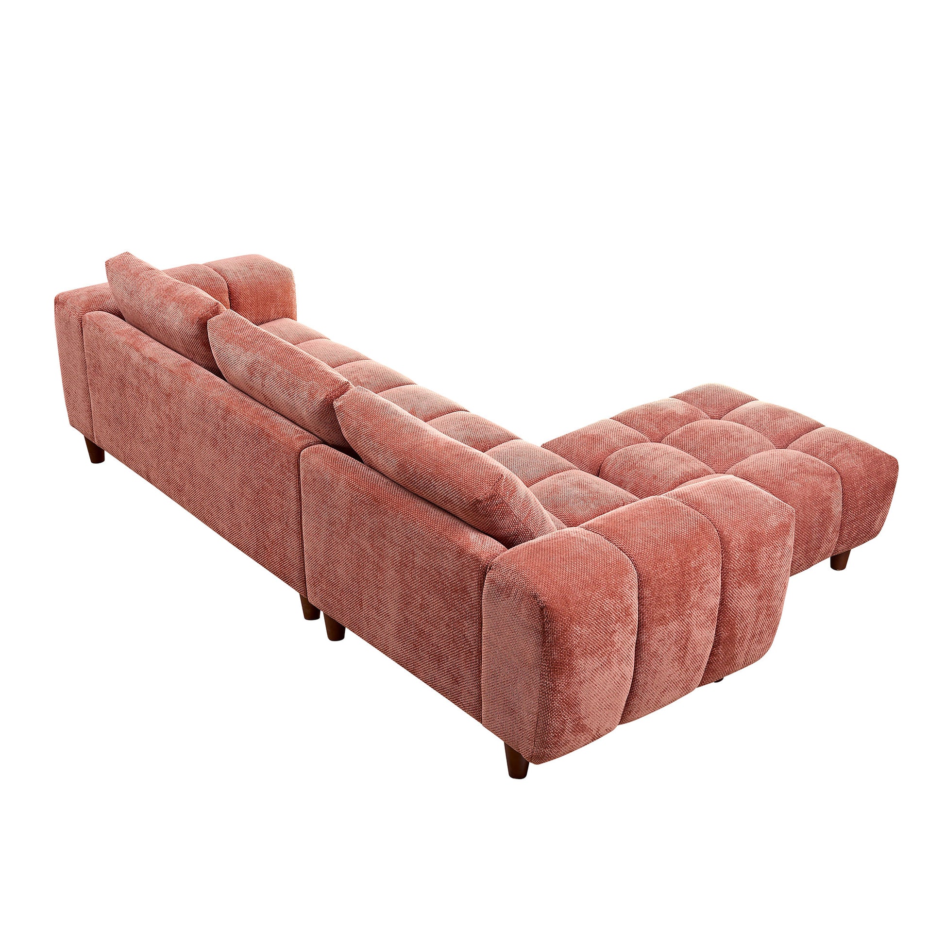 Convertible Sectional Sofa Couch, More Comfy L Shaped Sofa With Fabric Couch,Modern Design Marshmallow Sofa For Living Room And Office,Caramel Without Ottman Caramel Wood Fabric 3 Seat