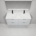 48 Inch Bathroom Vanity With Dual Sink, Resin Sink, 4 Soft Close Drawers, 48X18 4 White Straight Grain Bathroom Wall Mounted Modern Plywood