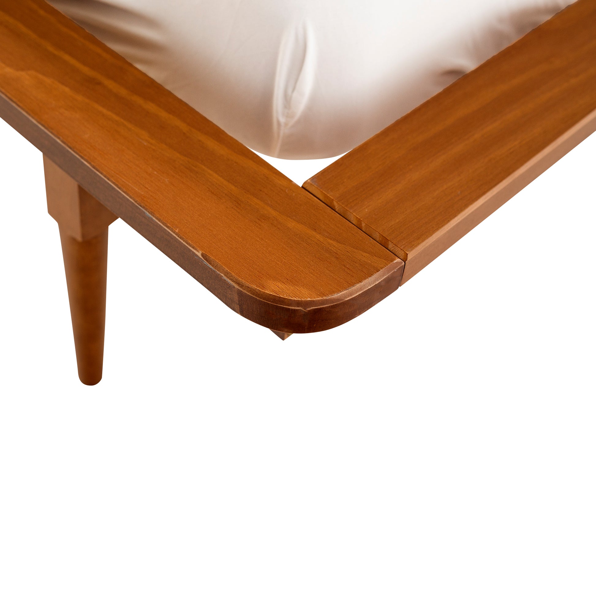 Mid Century Modern Solid Wood Queen Platform Bed Frame With Spindle Headboard Caramel Queen Caramel Pine