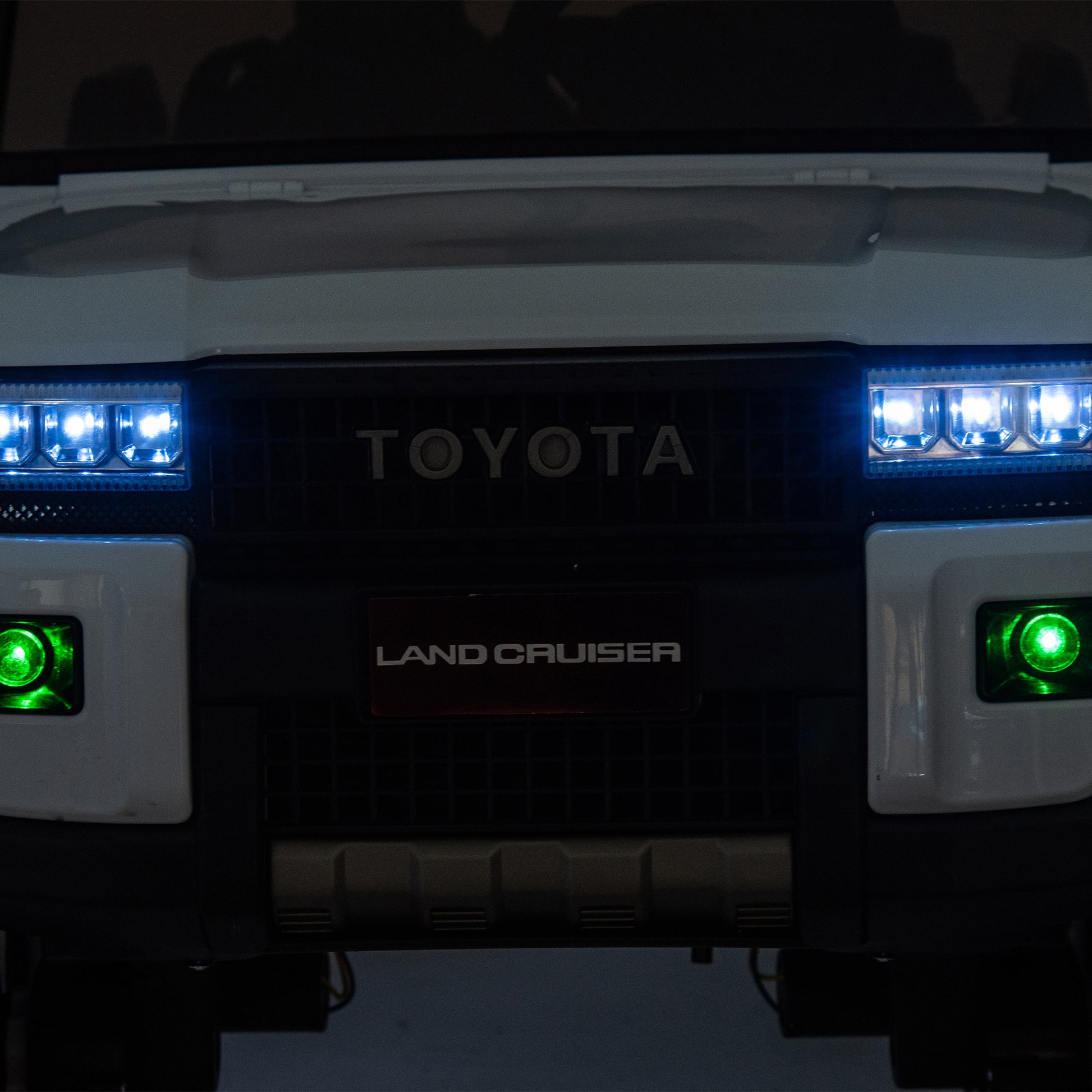 24V Two Seater Kids Ride On Car W Parents Remote Control, Licensed Toyota Lc250,2Wd,110W Motors,With Shovel,Three Point Seat Belt,Slow Start,Speed Adjustment,Bluetooth,Music For Kids Aged 3 . White 100 149 Lbs Polypropylene