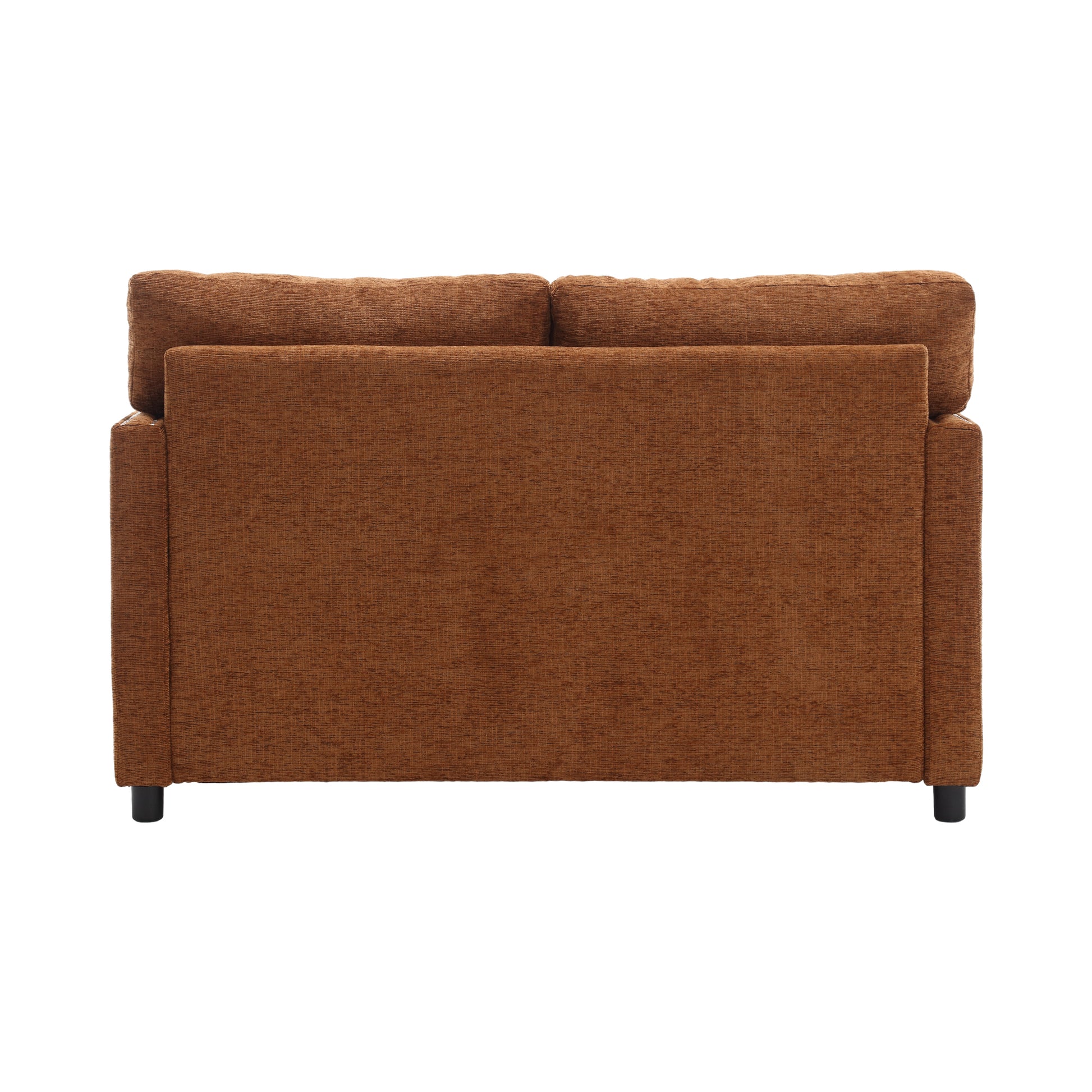 United Modern Chenille Fabric Loveseat, 2 Seat Upholstered Loveseat Sofa Modern Couch Brown Chenille 2 Seat