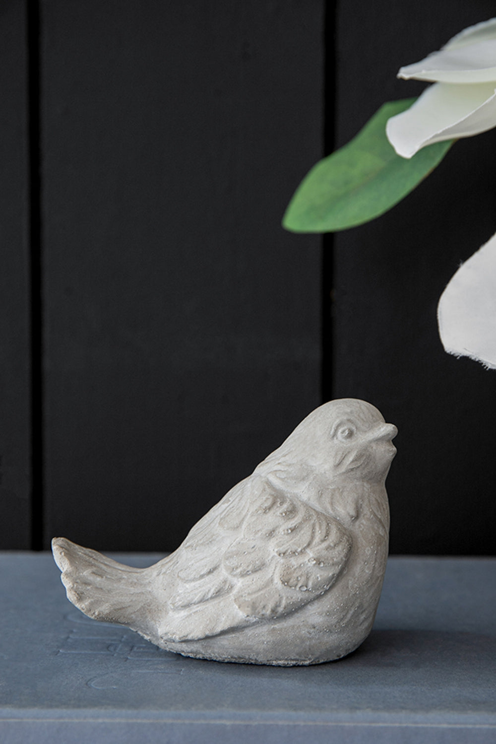 Set Of 2 Skye Sparrow Bird Accents, 5X3.5X5" Antique Gray Cement