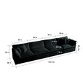 Comfort U Shaped Couch With Reversible Chaise, Modular Large U Shape Sectional Sofa, Double Extra Ottomans,Black Chenille Black Chenille 4 Seat