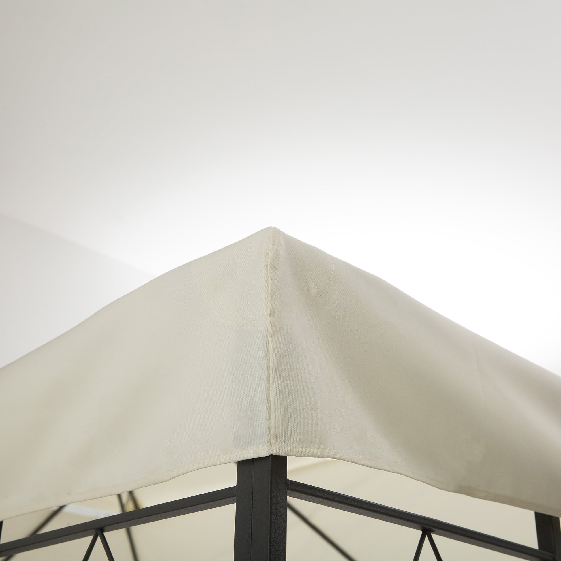 Outsunny 13' X 10' Gazebo Replacement Canopy, 2 Tier Top Uv Cover For 9.84' X 9.84' Outdoor Gazebo, Cream White Top Only Cream White Polyester