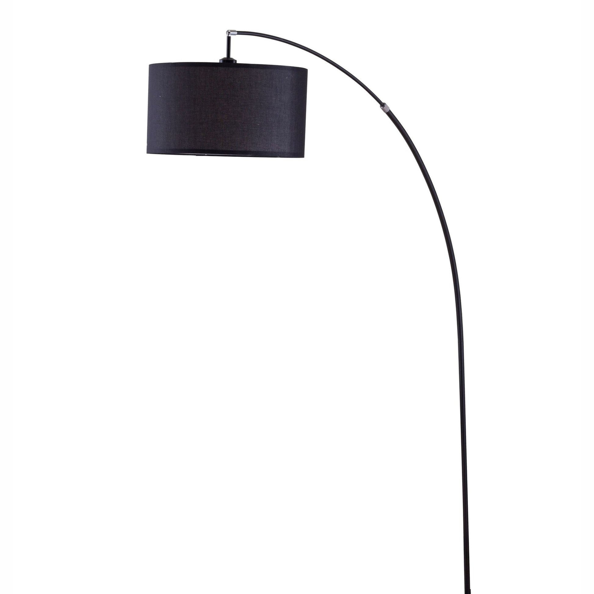 86" Tall Metal Floor Arc Lamp "Bella", Black Black Metal