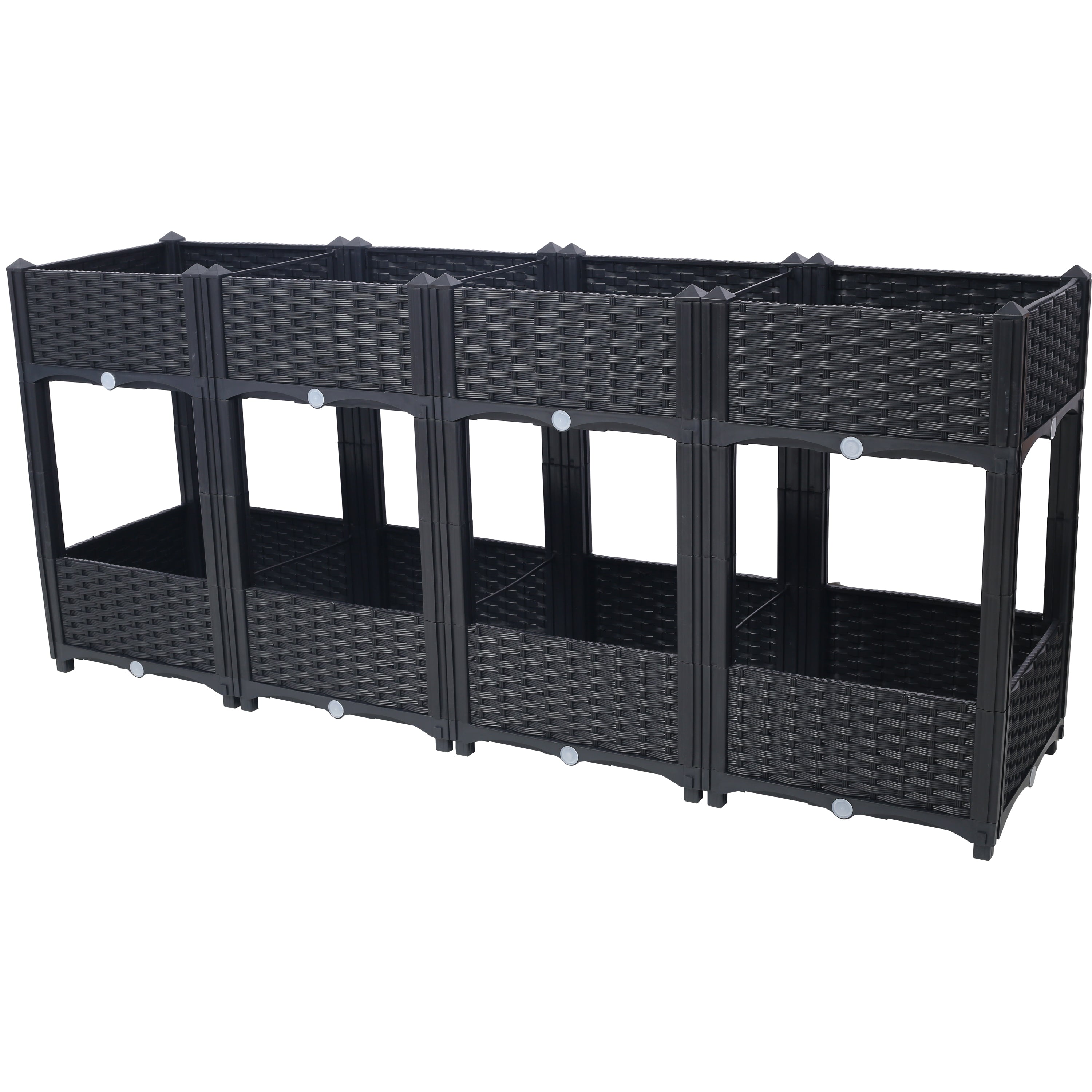 Planter Raised Beds Elevated Planter Garden Box With Drainage Plug Raised Garden Beds For Vegetable Flower Herb Outdoor Standing Planter Beds