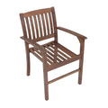 Patio Dining Chair Set Of 2, Solid Wood Indoor Outdoor Furniture Brown Brown Acacia Wood