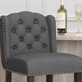 Vienna Contemporary Fabric Tufted Wingback 31 Inch charcoal-fabric