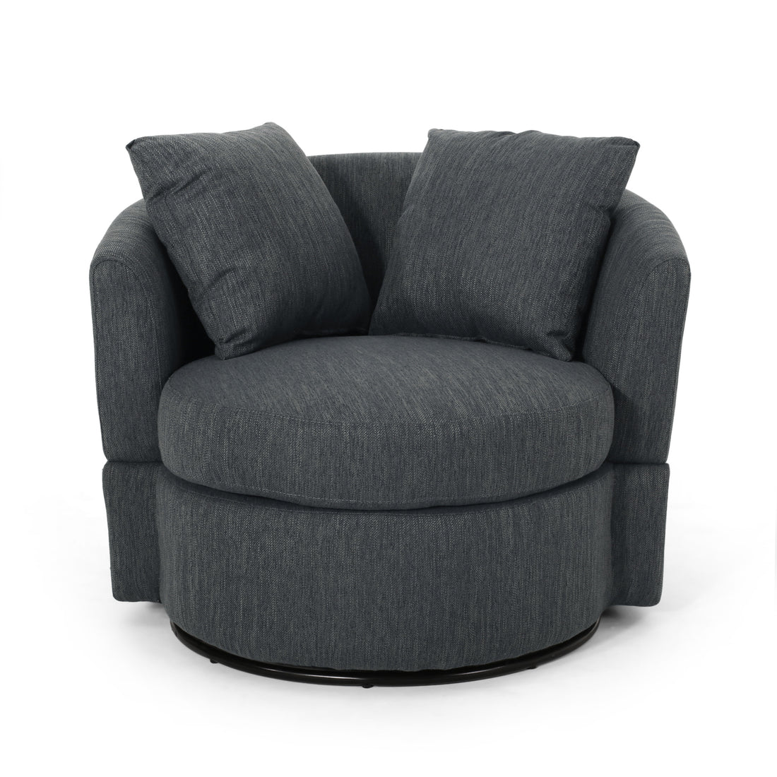 Swivel Club Chair Charcoal Fabric