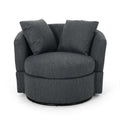 Swivel Club Chair Charcoal Fabric